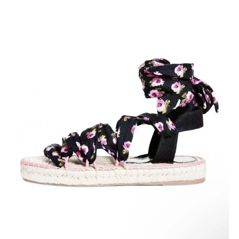 New Prada Floral Scarf Tie Espadrille Sandals size 8! - Picture 2 of 8